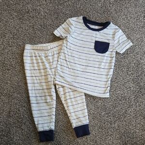 Tahari Kids Pajama Set with Navy and White Stripes